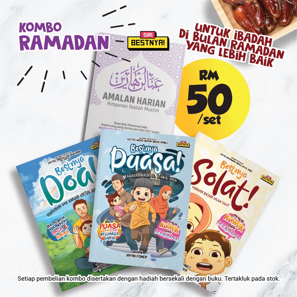 KOMBO SIRI BESTNYA SOLAT & BESTNYA DOA / PUASA BUKU KOMIK BERWARNA ...