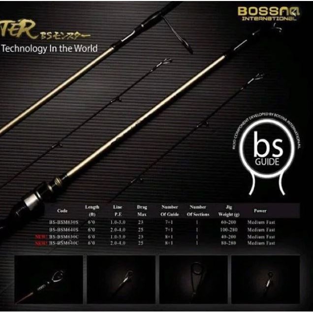 Bossna BS Carbon 610S feet PE Spinning Rod