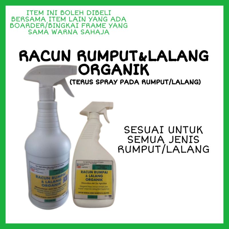 Penghapus Rumput & Lalang ORGANIK Terus Spray Confirm Berkesan Sesuai ...