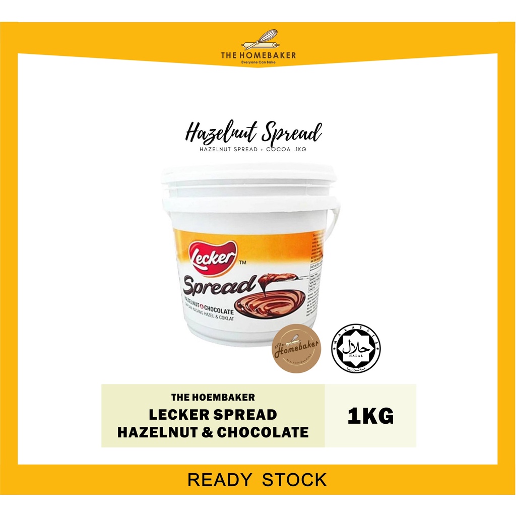 Lecker Spread Hazelnut &amp; Chocolate 1KG / Halal / Home Baker | Shopee ...