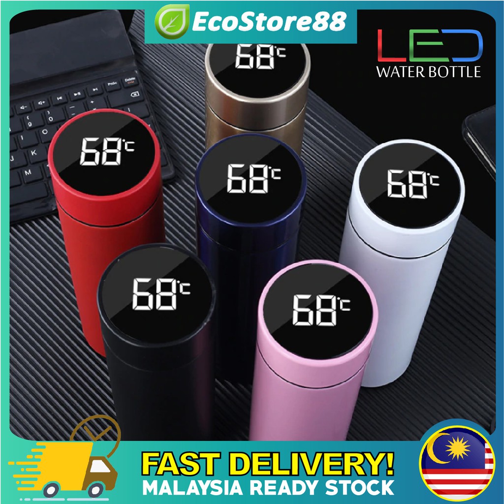 Smart LED Thermos Bottle 500ML Touch Display Temperature Vacumn Thermal ...
