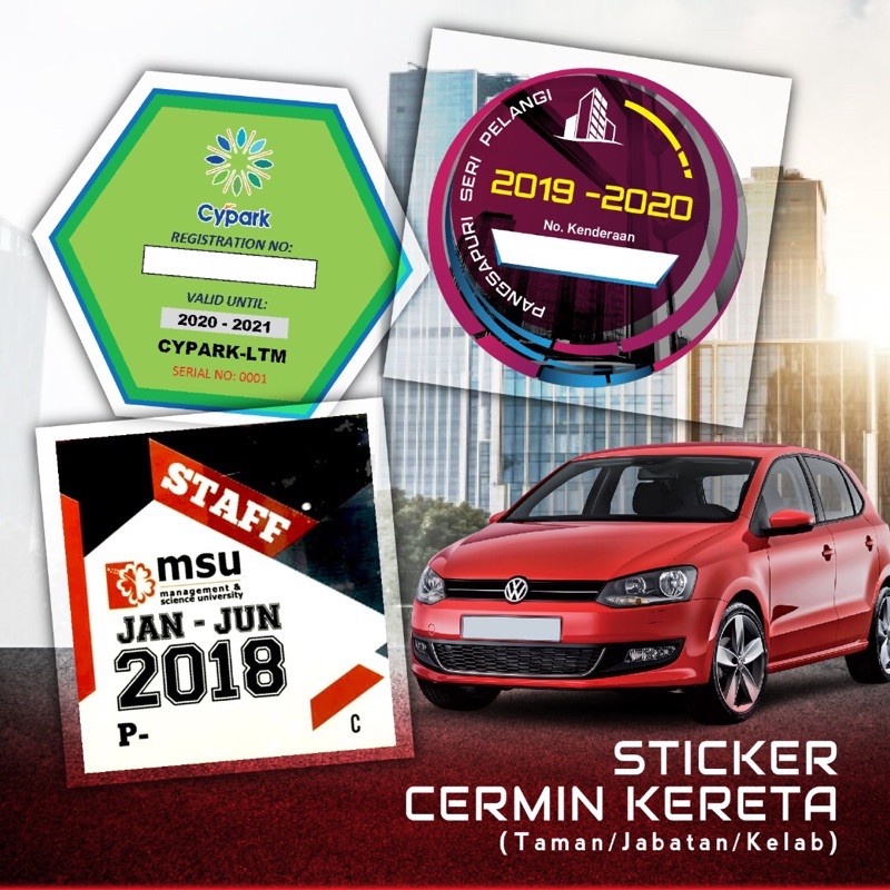 Sticker Cermin Kereta Sticker Windscreen Kereta Taman Jabatan Kelab Shopee Malaysia 4664