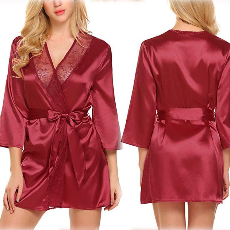 《💘DIAONI 💘》Available Malaysia Robe Nightdress Satin Lingerie Sleepwear ...