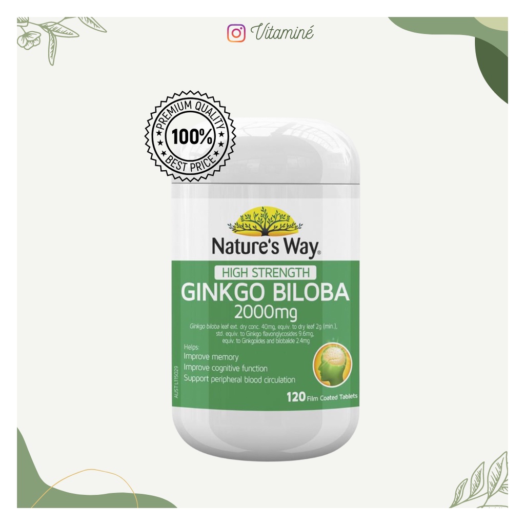 Nature's Way Ginkgo Biloba 2000mg 120 Tablets Shopee Malaysia