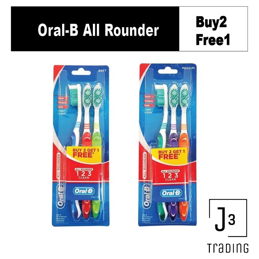 Oral-B All Rounder 123 Clean Buy 2 Get 1 Free - Easy Clean Soft ...