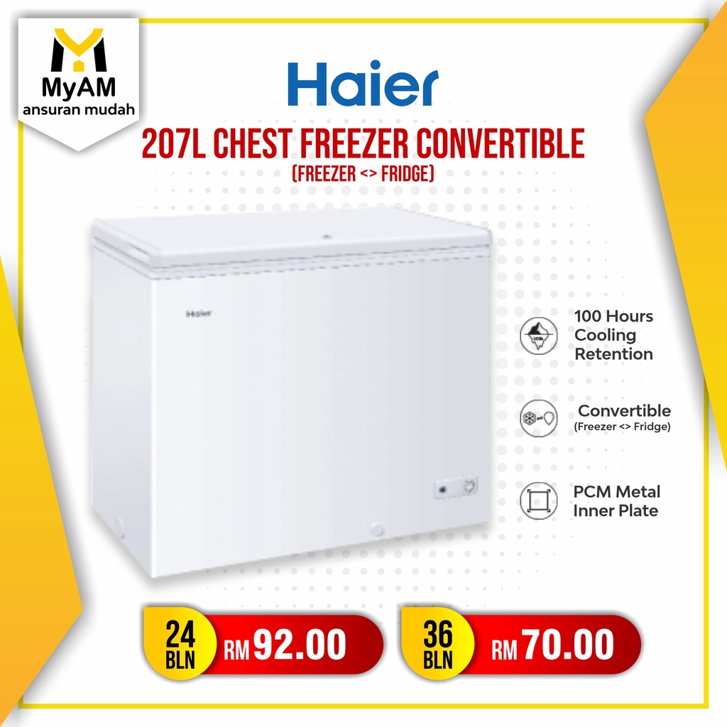 [Peti Ais] Ansuran Mudah Haier 207 Litre Chest Freezer Convertible ...