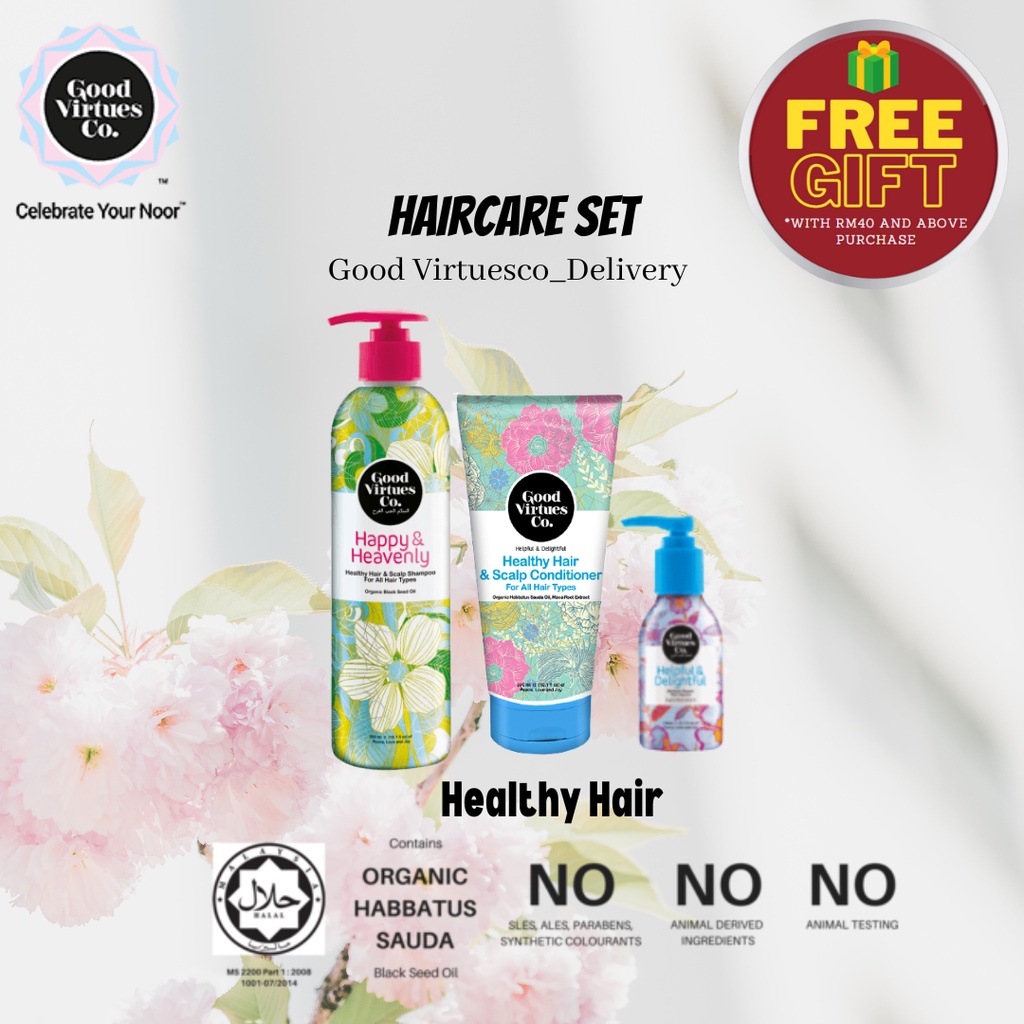 GOOD VIRTUES CO HAIR CARE SET (free gift purchase over rm40) Shopee