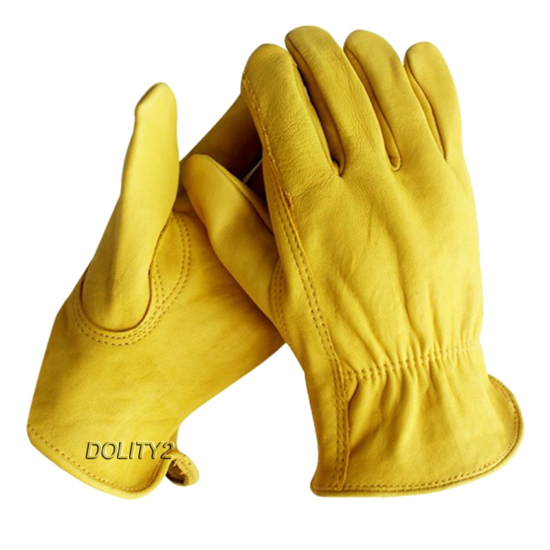 [dolitycbmy] Leather Working Gloves Elastic Wrist For Gardening,farm 