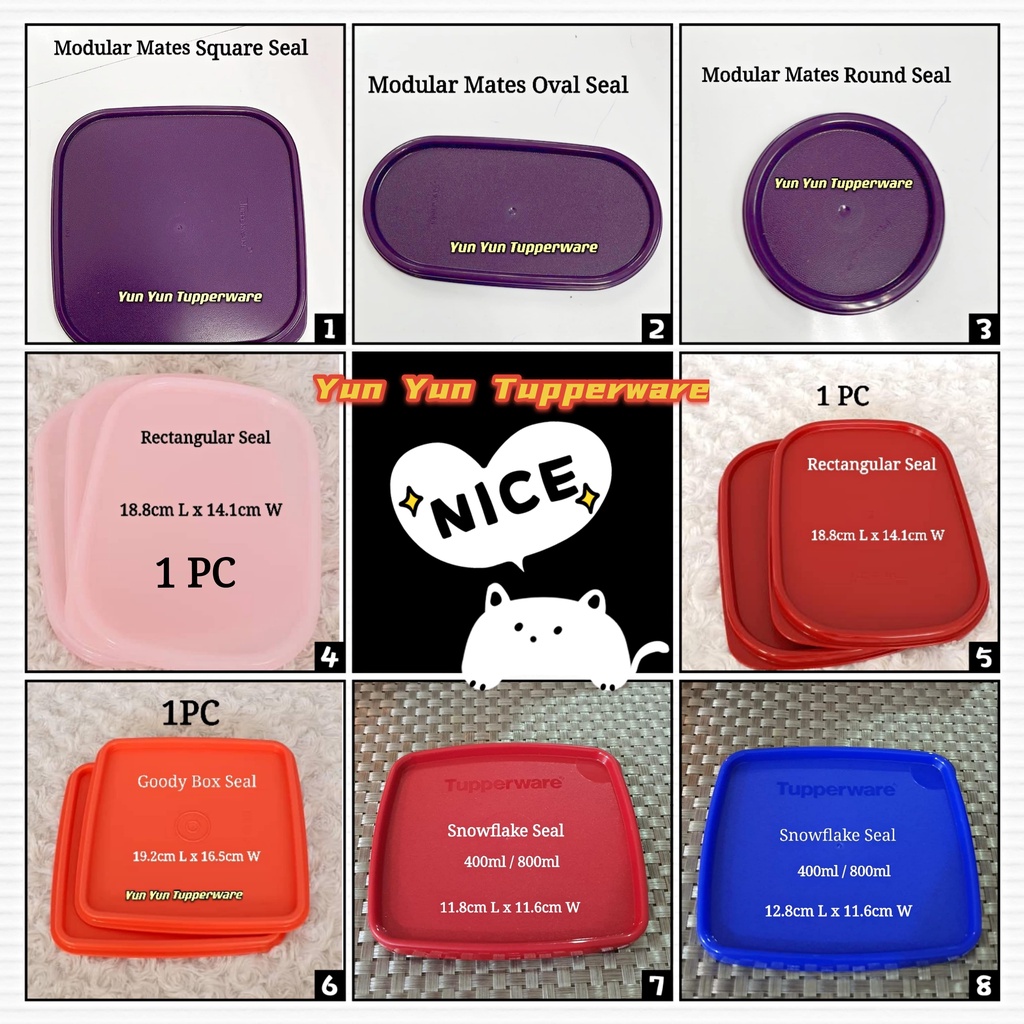 [RANDOM COLOR] Tupperware Spare Part Modular Mates Square/ Oval/ Goody ...