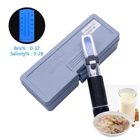 Brix meter, salinity meter, refractometer 2 in 1 test brix0-32 sugar, 0 ...