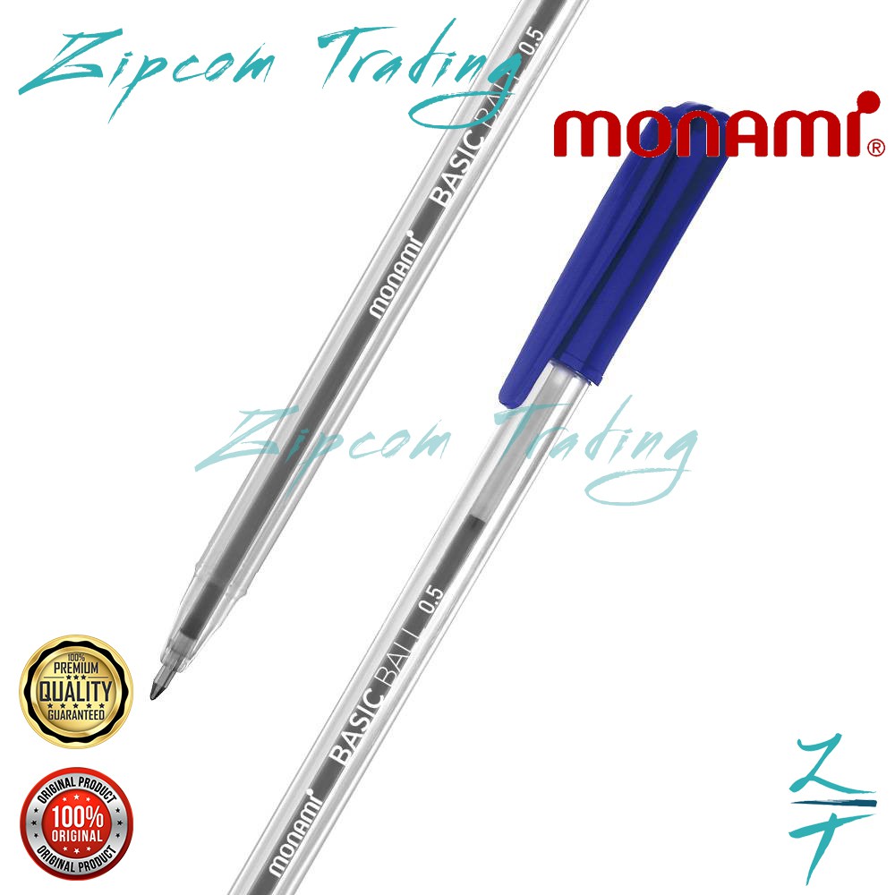Monami Rolling Pen 4-Pack - 0.7mm Stand-Type Spring Joint Ballpoint With Adhesive Tape (4 Colors)