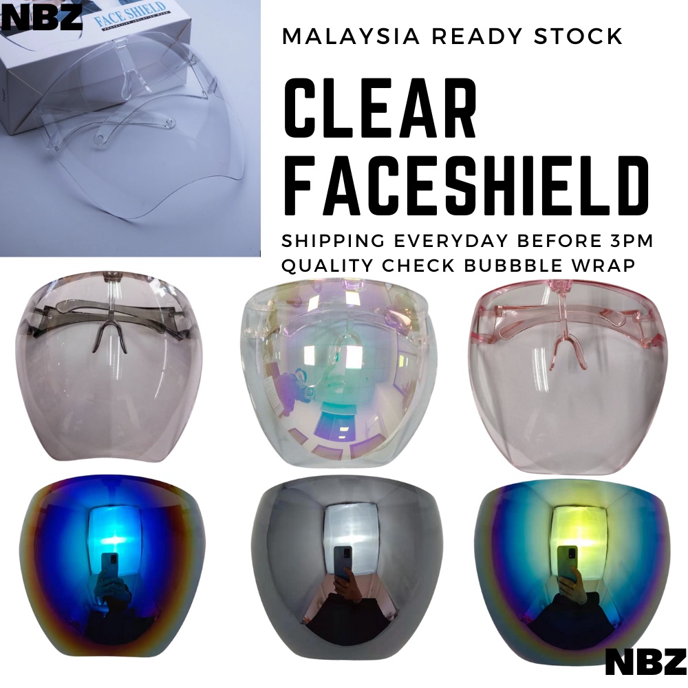 NBZ Malaysia Ready Stock QC Clear Face shield Antifogging Reflective