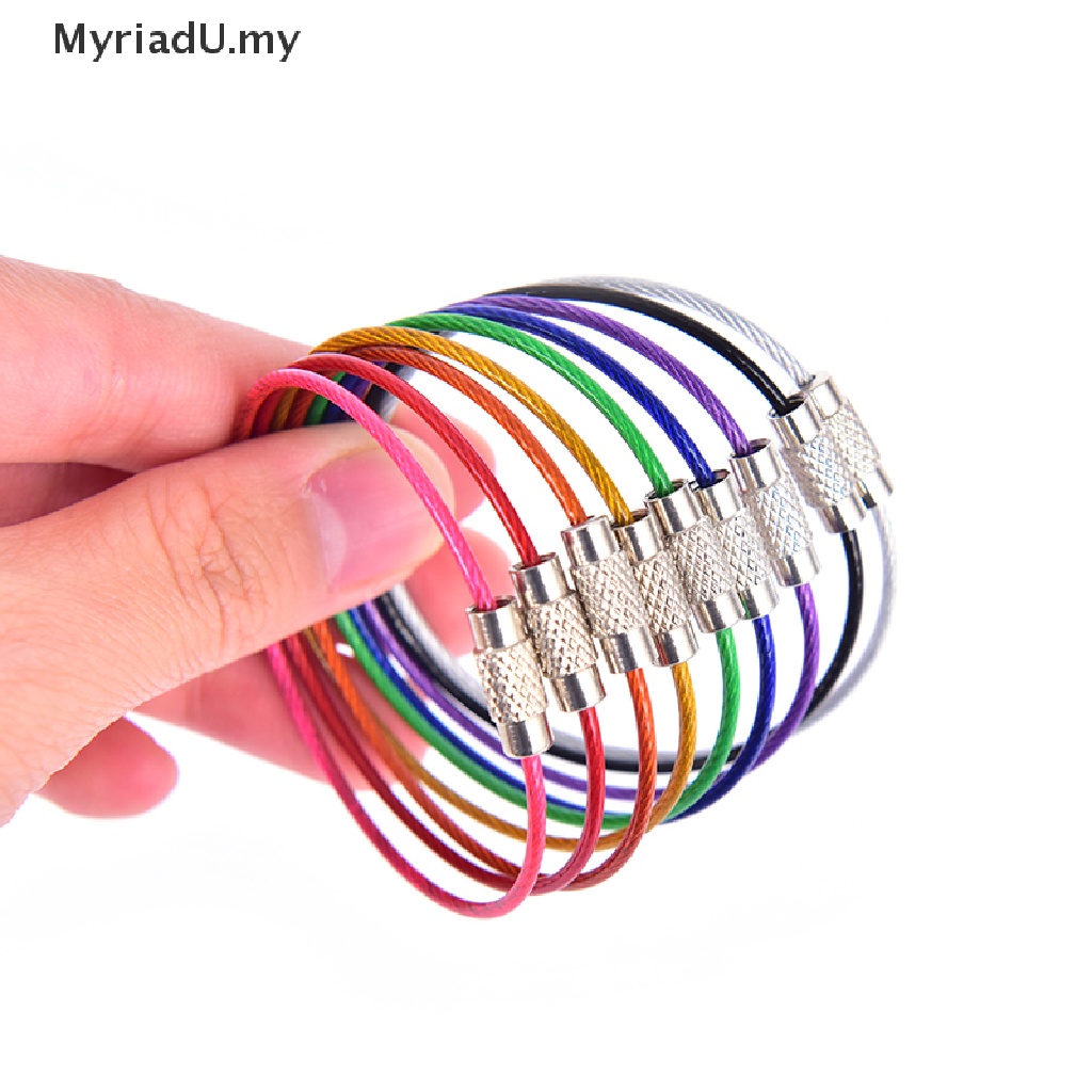 MyriadU Stainless Steel Wire Keychain Keyring Circle Rope Cable Loop ...