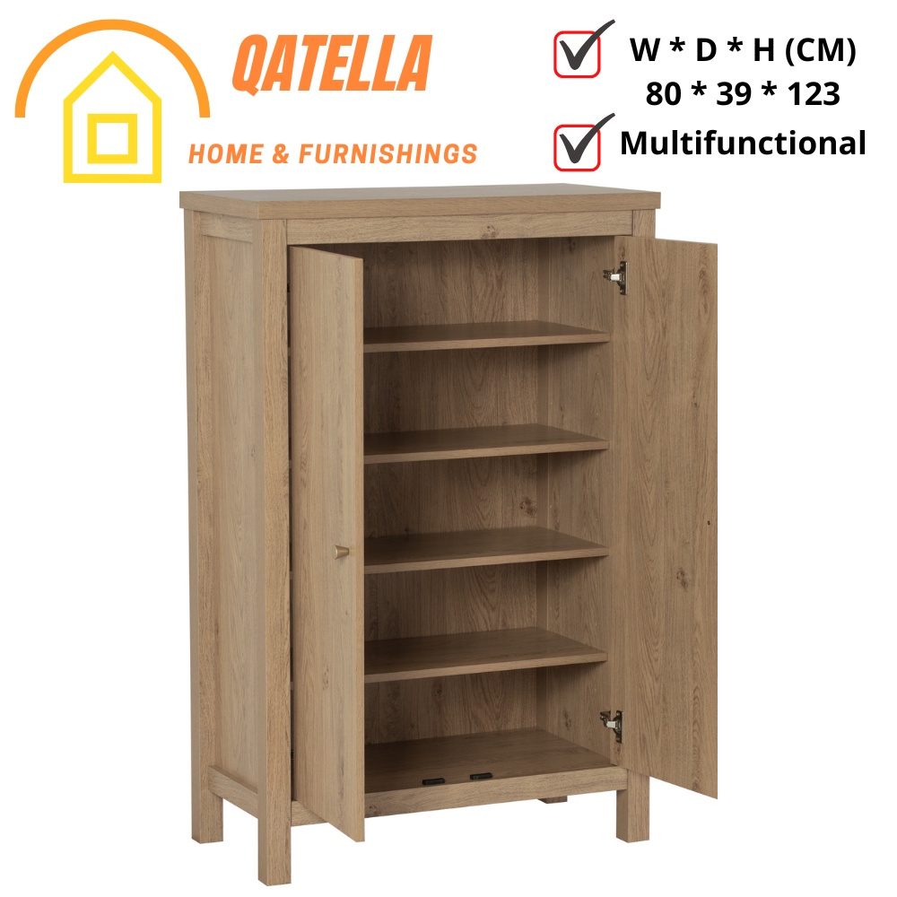 Qatella RHODES Multifunction Cabinet 2 Door Shoe Cabinet Storage 2 ...