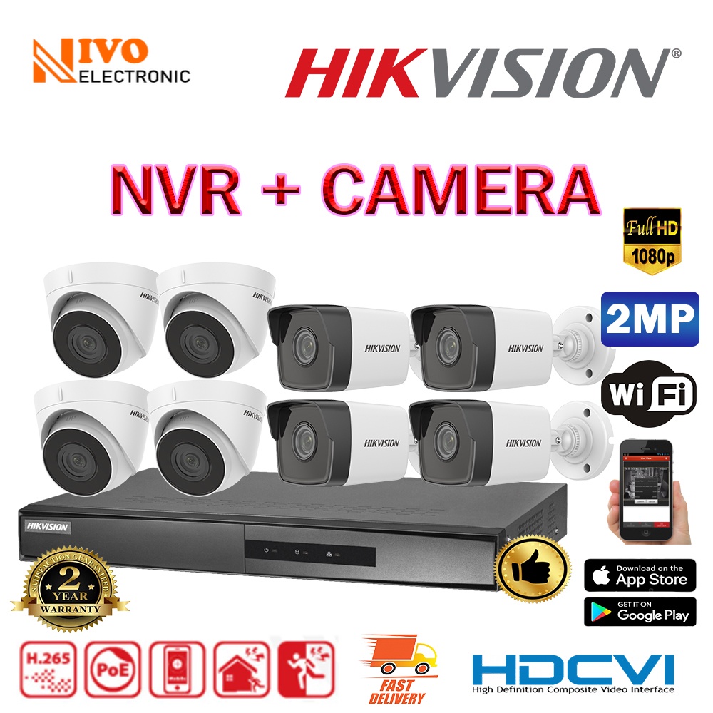 PACKAGE HIKVISION 1080P 4CH/8CH POE NVR PACKAGE 2MP 4MM(L) TURRET IPC ...