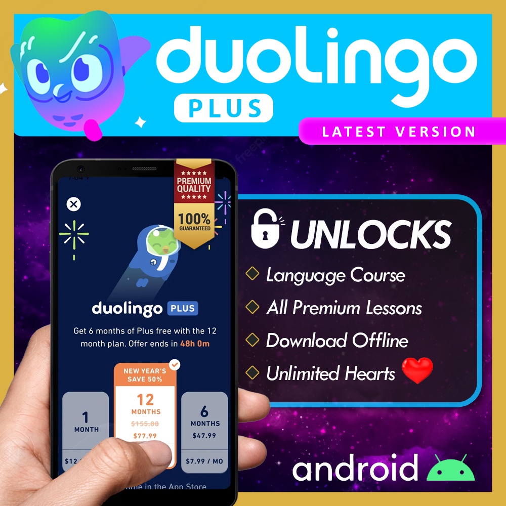 Duolingo Plus v5.100 2023 APK 🔥Unlock Language Courses 🔥 Unlimited