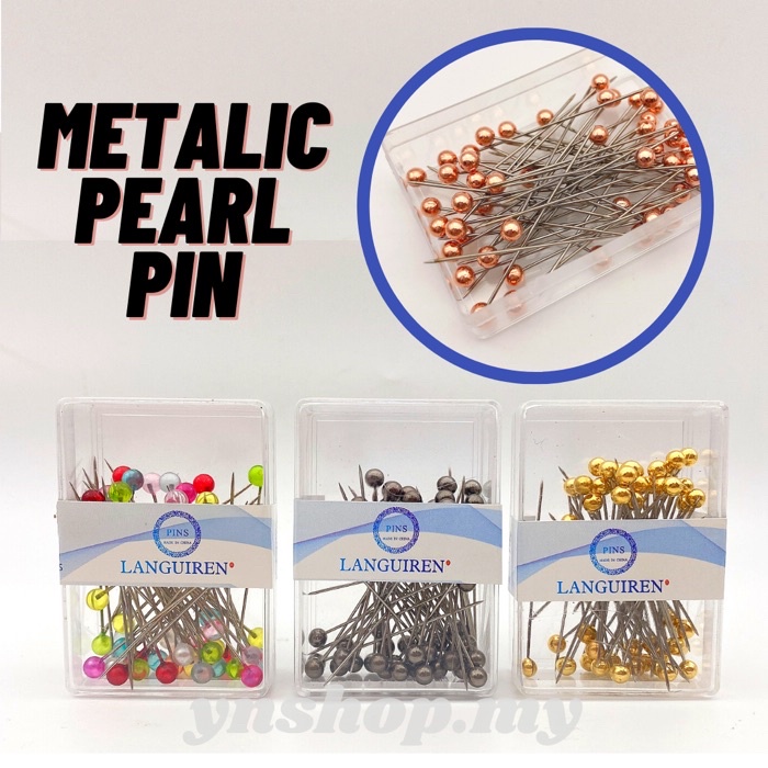 Metalic Pearl Pin / Dressmaker / Hijab pin Berkepala /Jarum Peniti ...