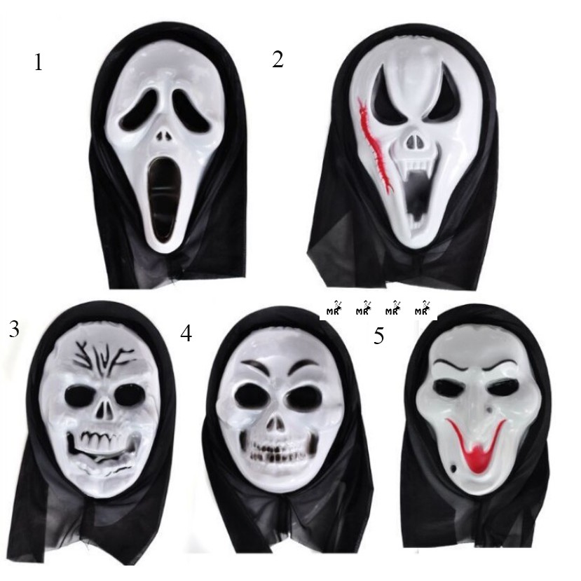 (local) ghost mask Witches hantu topeng ghost dress cosplay long face ...