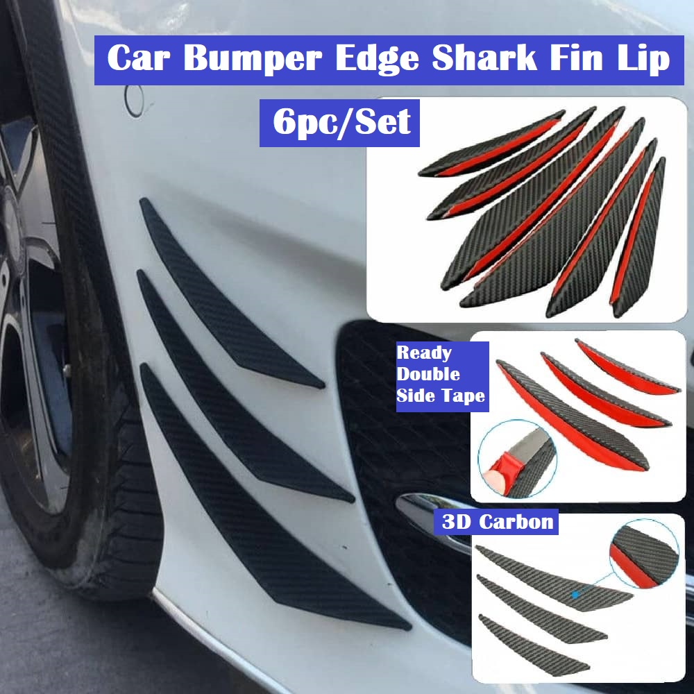 6Pcs Car Bumper Lip Protector Carbon Bumper Diffuser Body Kit Front