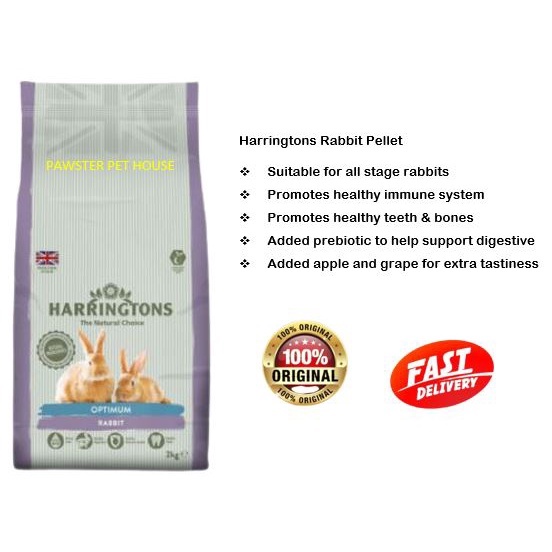 Pawster HARRINGTONS RABBIT FOOD PELLET MAKANAN ARNAB HARRINGTON 500g 1KG 2KG Shopee Malaysia