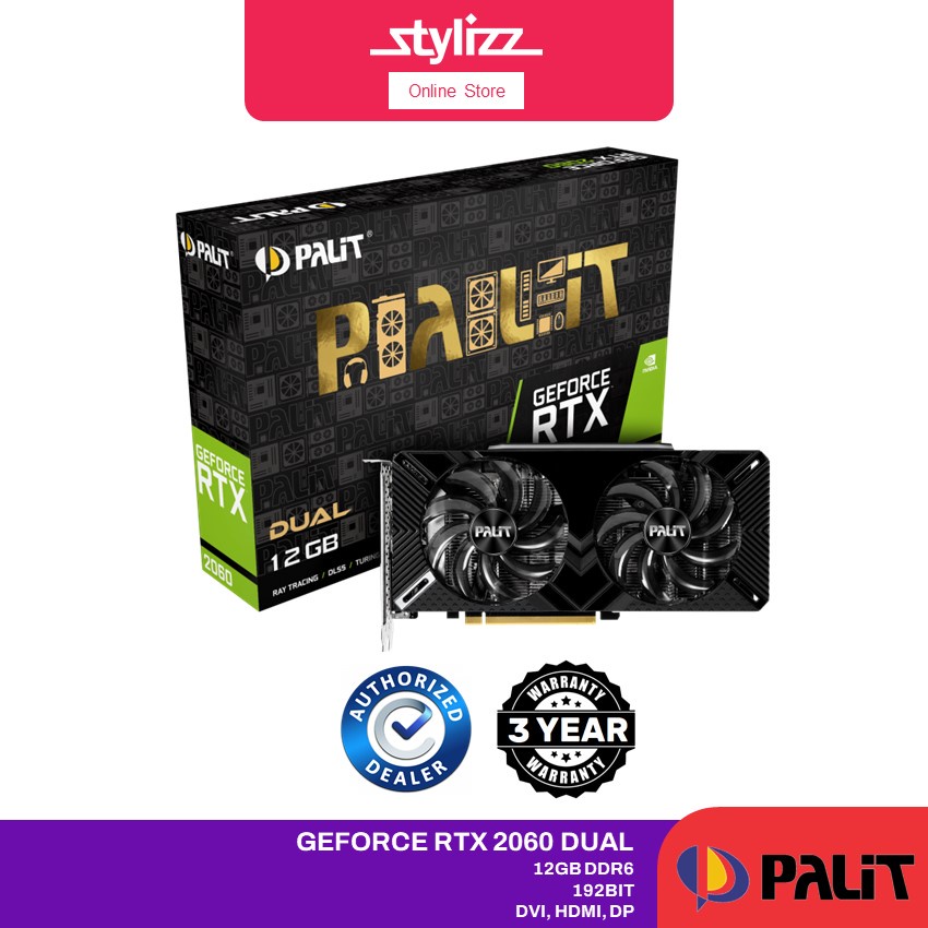 PALIT GEFORCE RTX 2060 DUAL 12GB DDR6 - RAY TRACING, DLSS, TURING