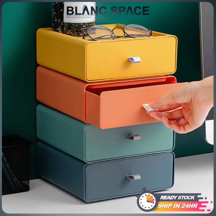 [BS]Plastic Storage Organizer Stackable Desktop Organization Drawers ...