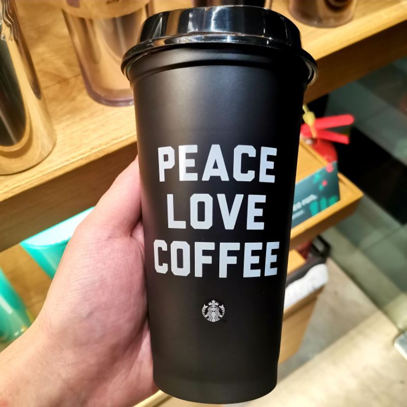 ORIGINAL Starbucks Limited Edition Black Series Peace Love Coffee With  Siren Logo Grande 16oz 473ml Reusable Hot Cup | Shopee Malaysia