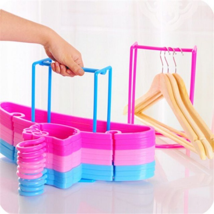 Portable Plastic Hanger Finishing Rack Home Storage Clothes Hanger ...