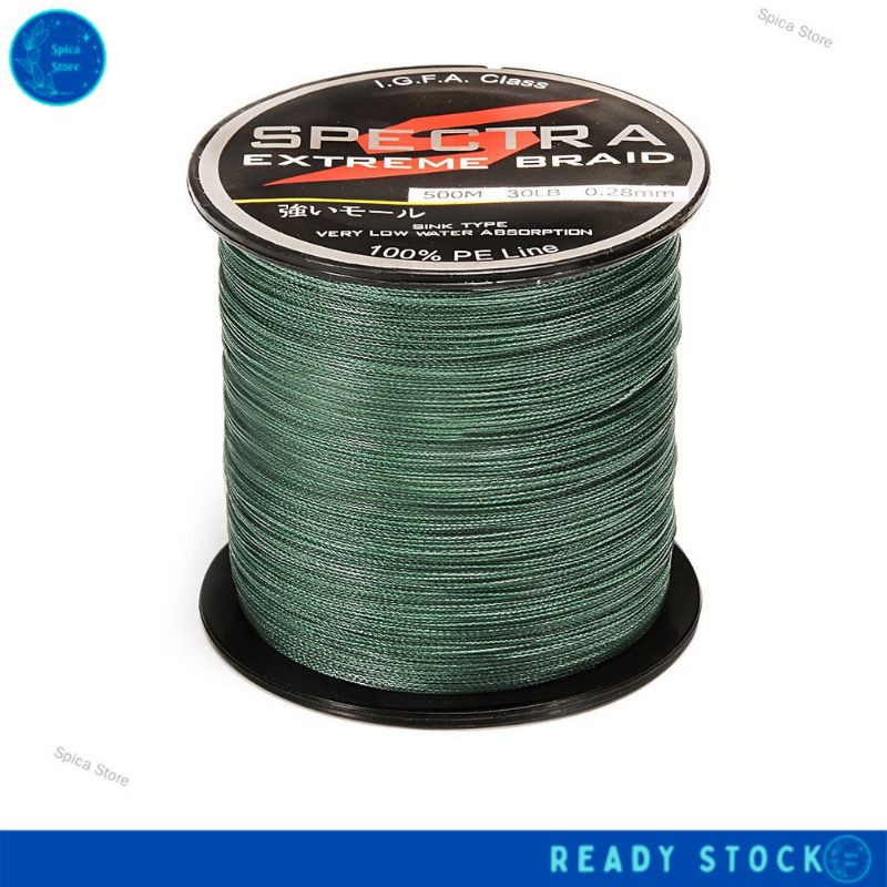 100%PE Plastic Braided Fishing Line 20LB Test Moss 0.23mm Diameter 500M ...