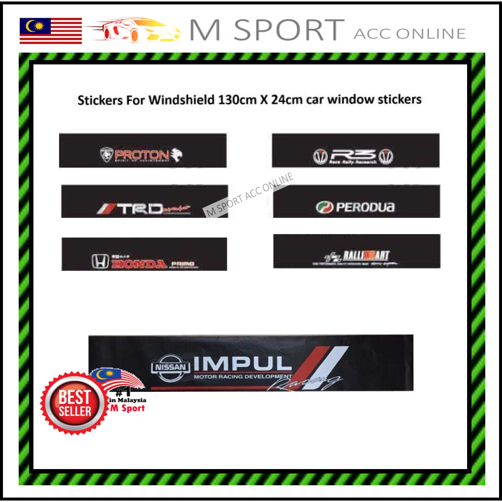 TRD HONDA NISSAN IMPUL LOGO UNIVERSAL CAR STICKERS FOR WINDSHIELD CAR ...