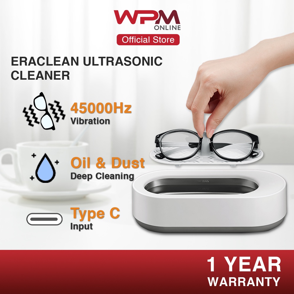 EraClean Ultrasonic Cleaning Machine Cleaner Spectacles Makeup Brush Jewelry Glasses Spoon