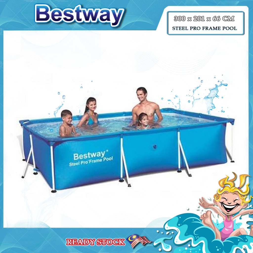 BESTWAY Set Kolam Renang Bingkai Besi Steel Pro 3.0 Meter – Kolam ...