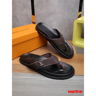 kasut lelaki Original Quality Fashion New H Leather Hermes Flip Flops  slipper men sandal lelaki
