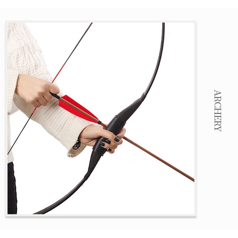 54'' Recurve Bow and Arrow Set Adults 30/40 lbs, Traditional Wooden Takedown