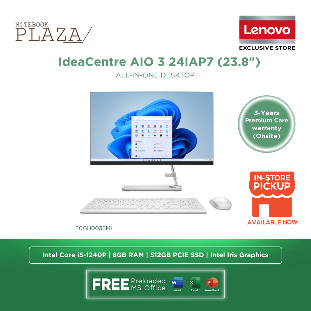 Lenovo IdeaCentre AIO 3 24IAP7 F0GH0038MI 23.8'' FHD All-in-One Desktop ...