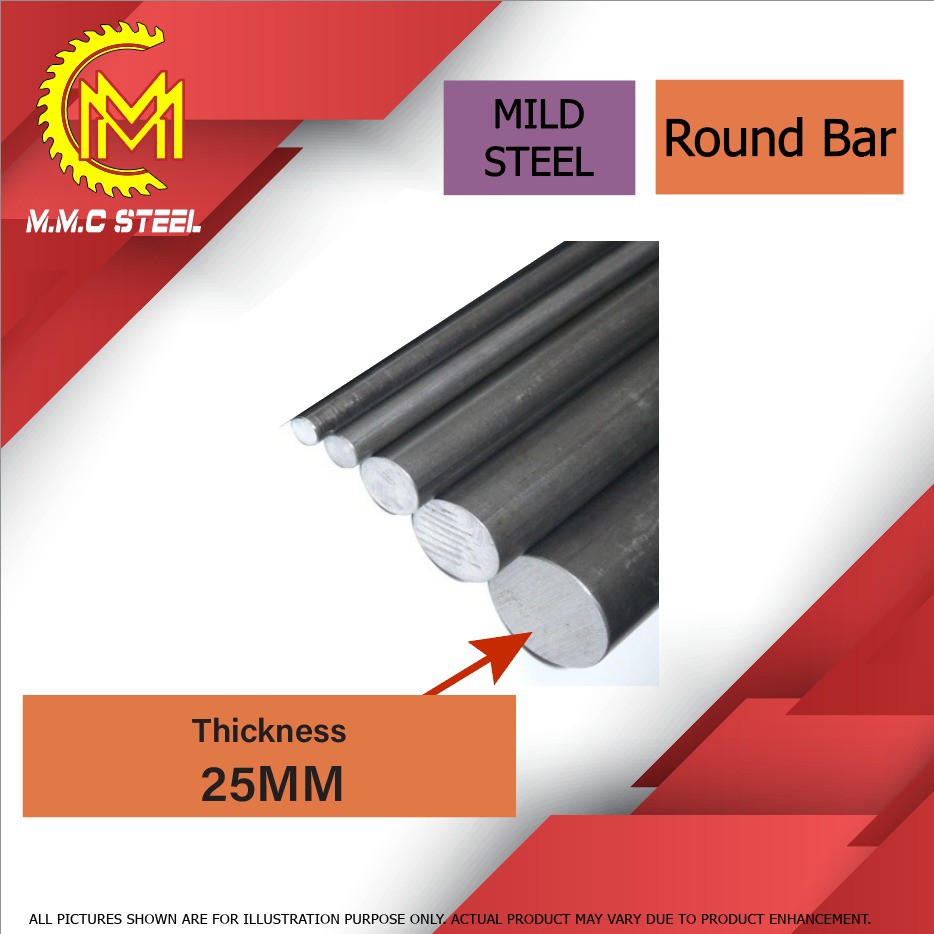 Mild Steel Round Bar, Black Shaft, Solid Round Bar, Besi Solid 10MM ...