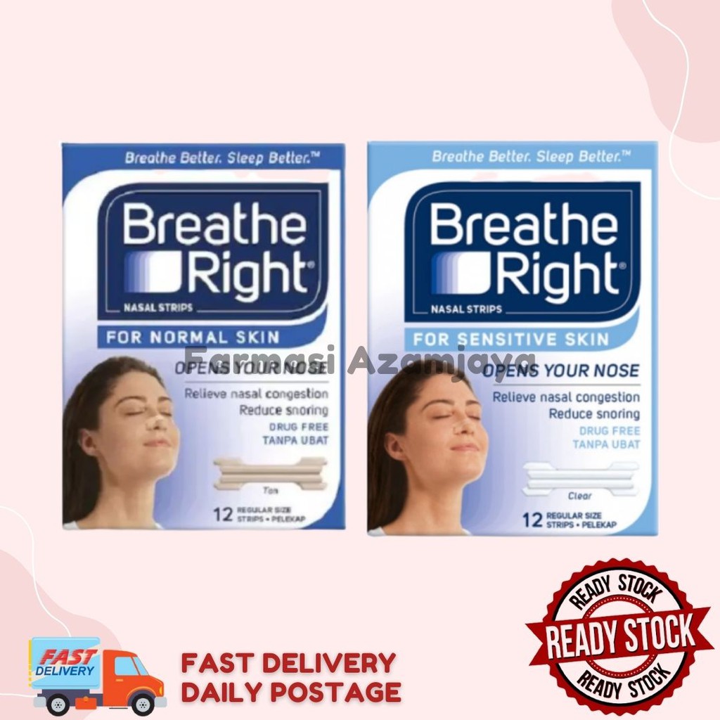 BREATHE RIGHT NASAL STRIP FOR ADULT 12'S/BOX (NORMAL / SENSITIVE SKIN