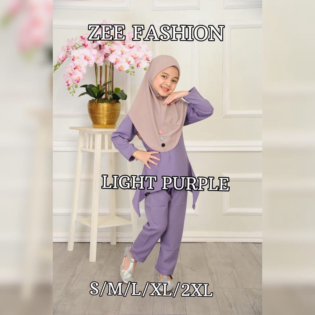 Baju Budak Suit Zara Muslimah Basic Blouse Dan Seluar Set Ready Stcok Shopee Malaysia 