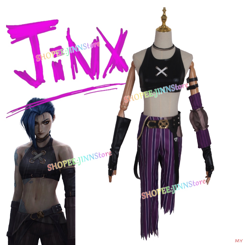 JINN Game LOL Arcane Jinx Cosplay Costume The Loose Cannon Jinx Cosplay ...