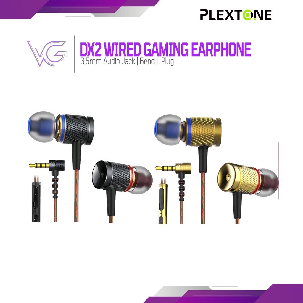 Plextone DX2 Wired Gaming Headphone with 3.5mm Audio Jack, Bend L Plug
