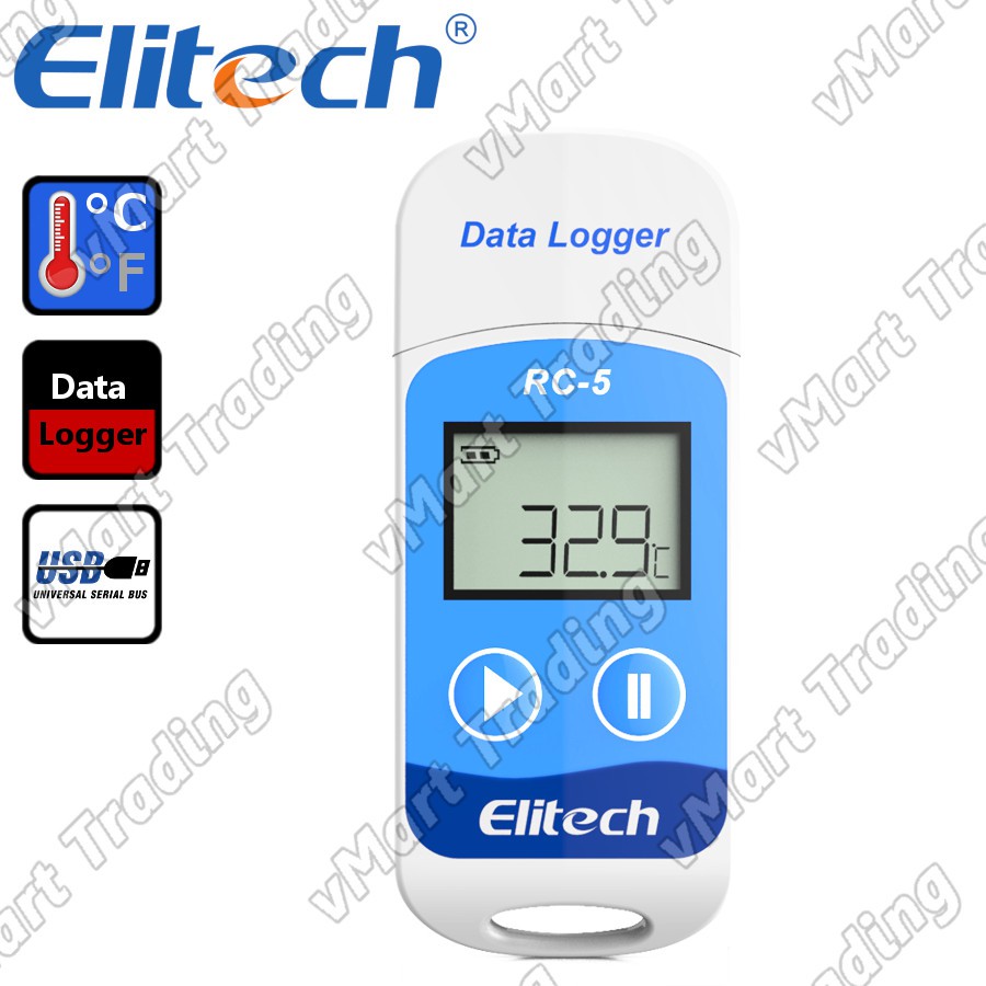 Elitech RC5 Waterproof USB Temperature Data Logger Datalogger Shopee