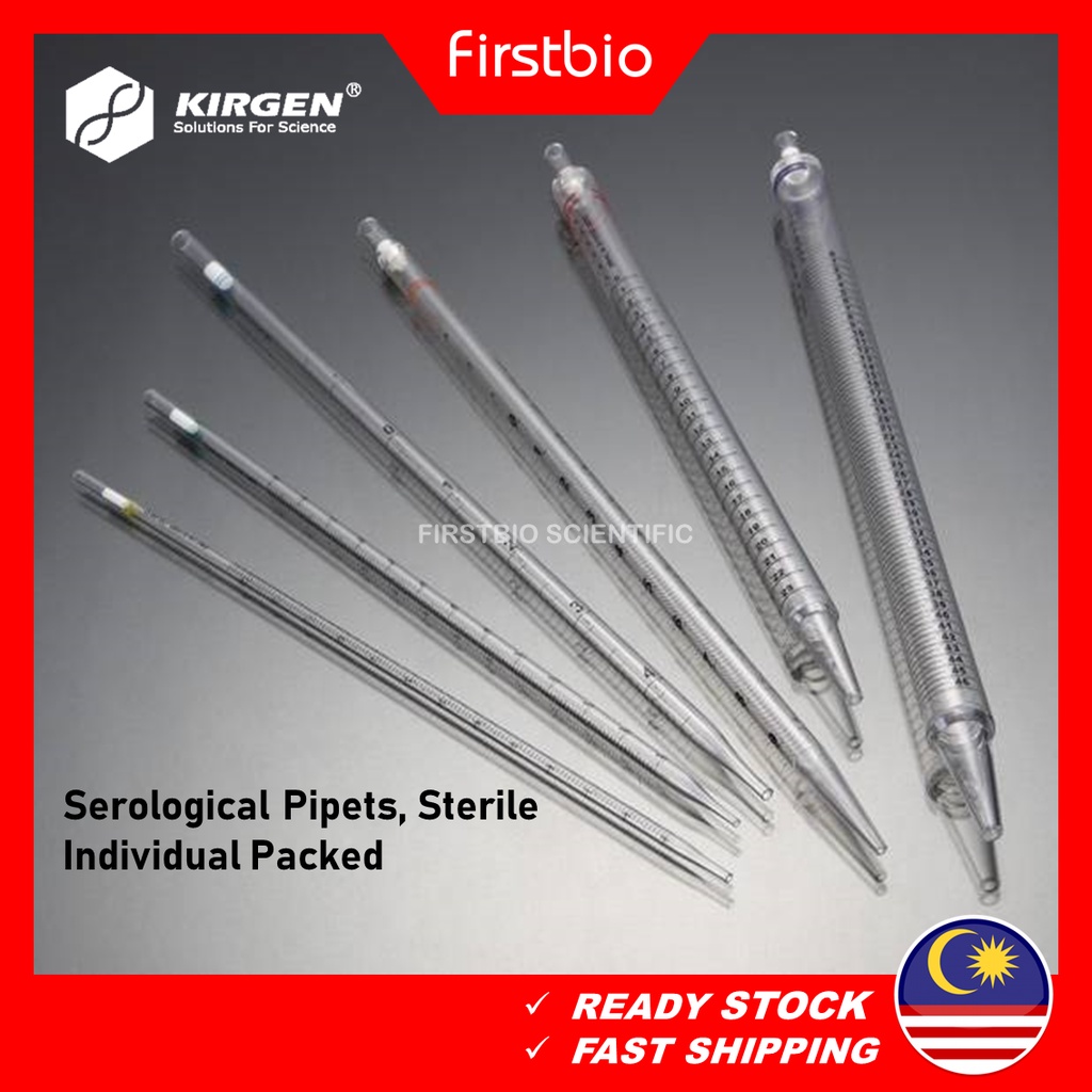 KIRGEN Serological Pipette 2ml / 25ml (50 PCS) Sterile, Individually