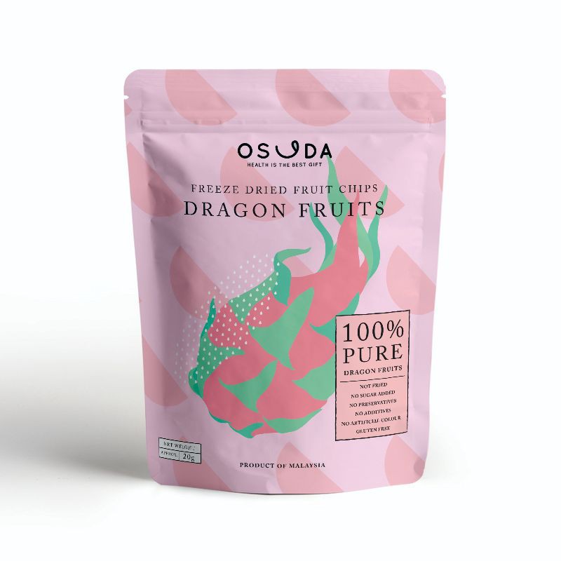 [Halal] Osuda Freeze Dried Dragon Fruit Chips (20g) Kerepek Buah Naga