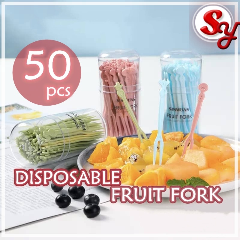 Mini Plastic Fruit Fork, Cute Food Fork For Cake Dessert Fruit