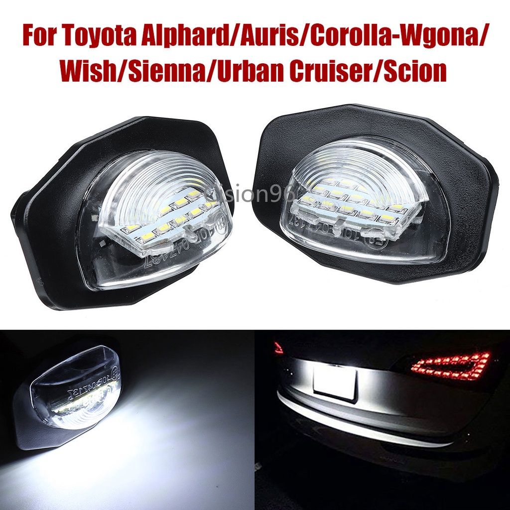 2pcs Car LED Number License Plate Light Lamp for Toyota Alphard Auris