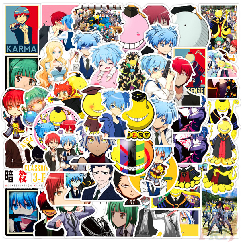 50pcsset Assassination Classroom Series 06 Anime Korosensei Stickers Shiota Nagisa Diy 