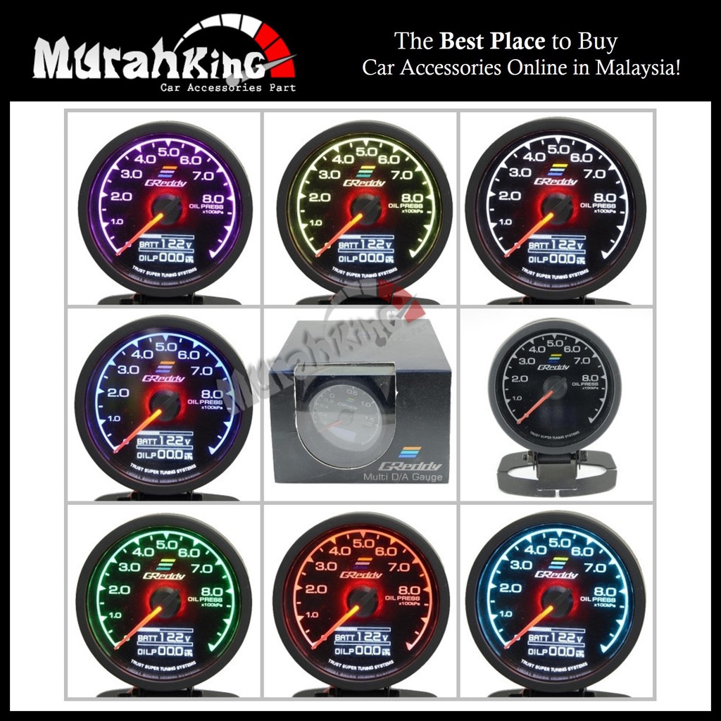 Ready stock Greddy Multi Gauge Meter 7colour volt display 2in1 RPM ...