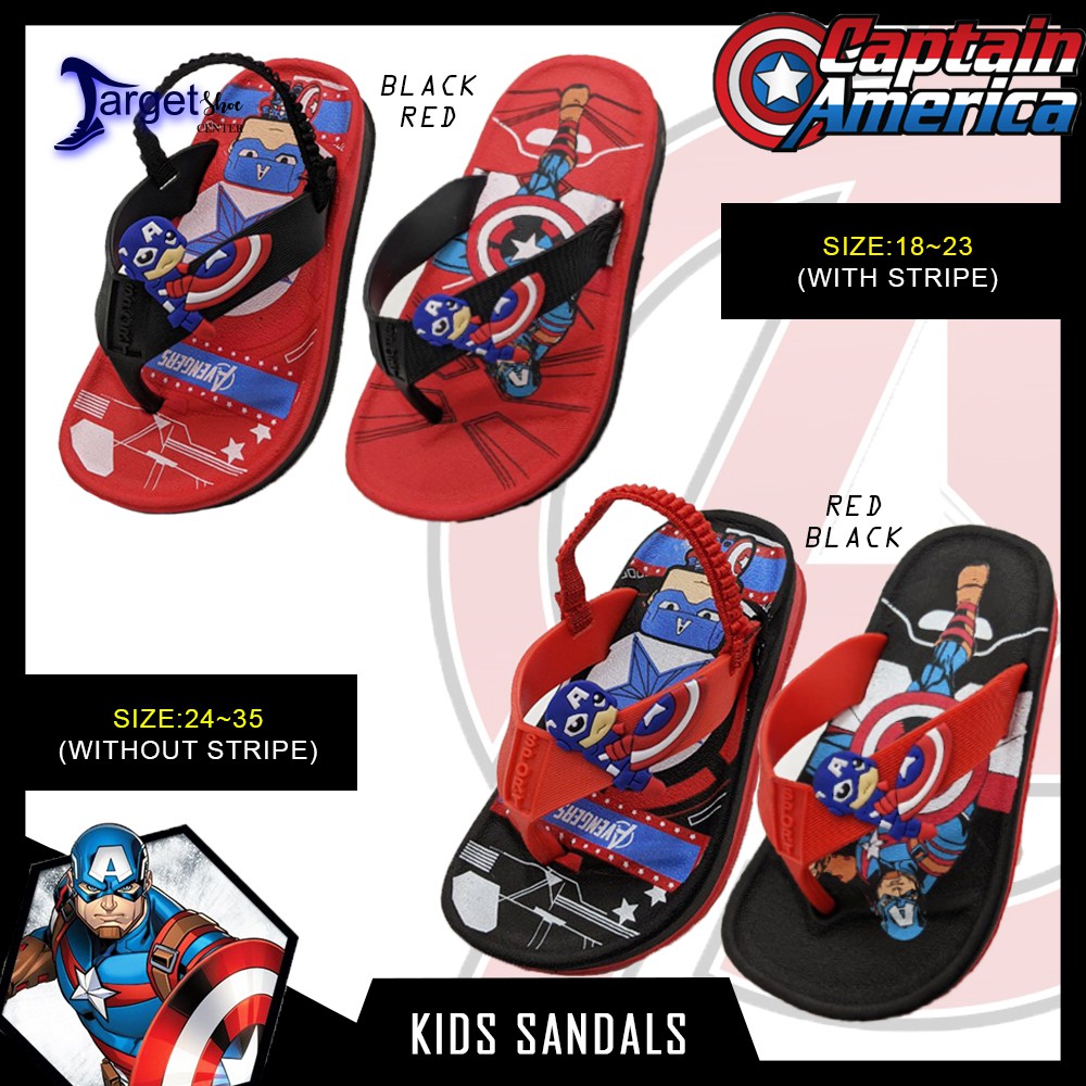 Cartoon Captain America Avengers Superhero Toddler Kids Sandals Flip ...