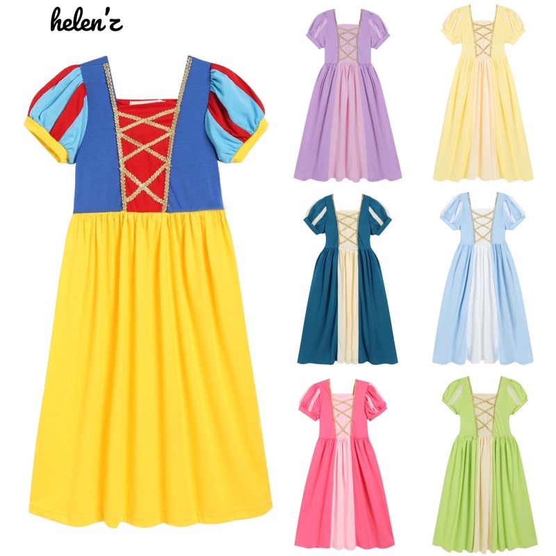 helen'z Girl's Princess Dress Cinderella Dress Kids Snow White Rapunzel Disney  Princess Dress Kids Summer Dress | Shopee Malaysia