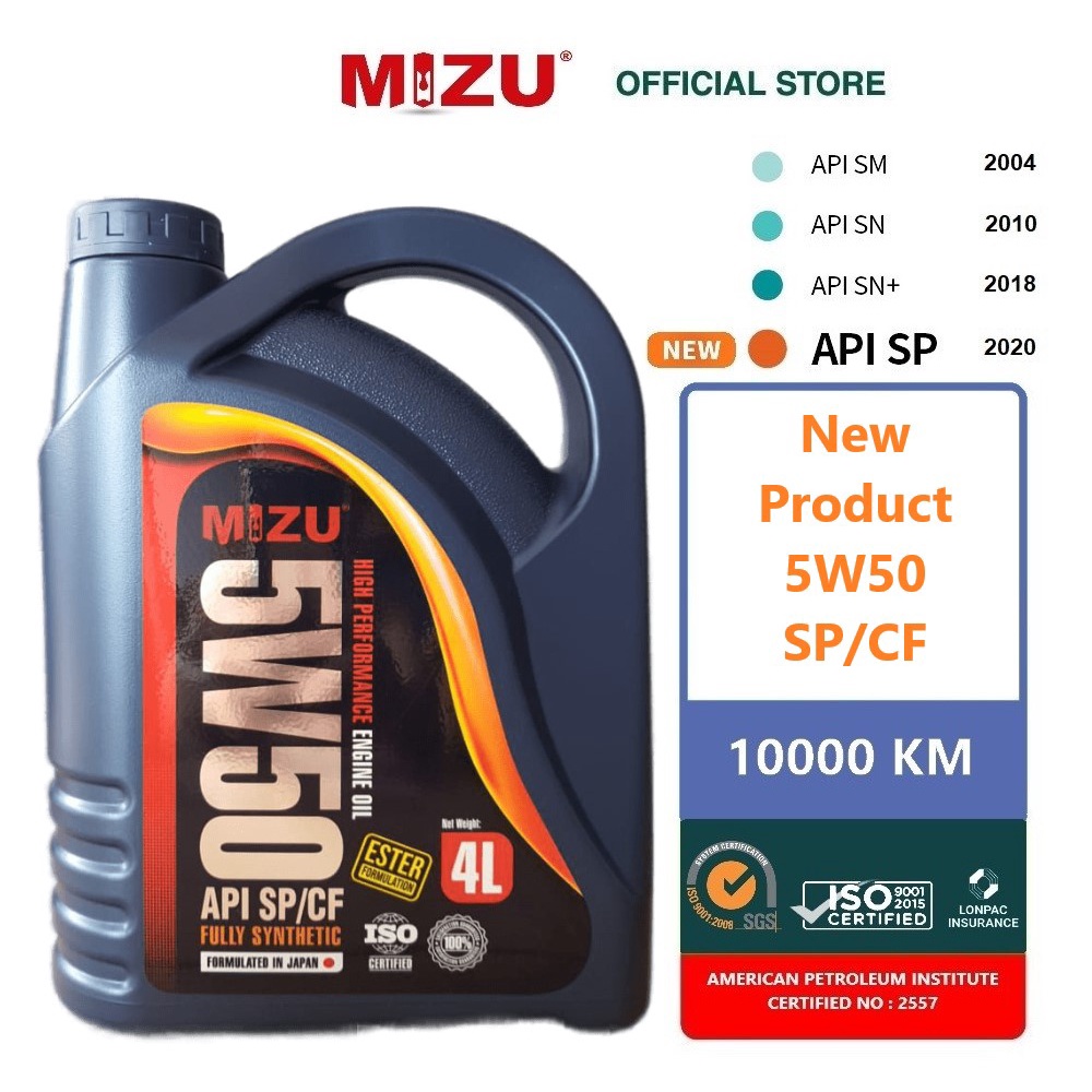 MIZU 5W50 Ester Fully Synthetic Oil BMW Benz Perodua Toyota Honda ...